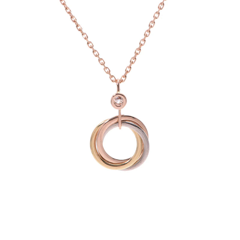 [⭐Spark]TRINITY SILVER GOLD PINK GOLD NECKLACE