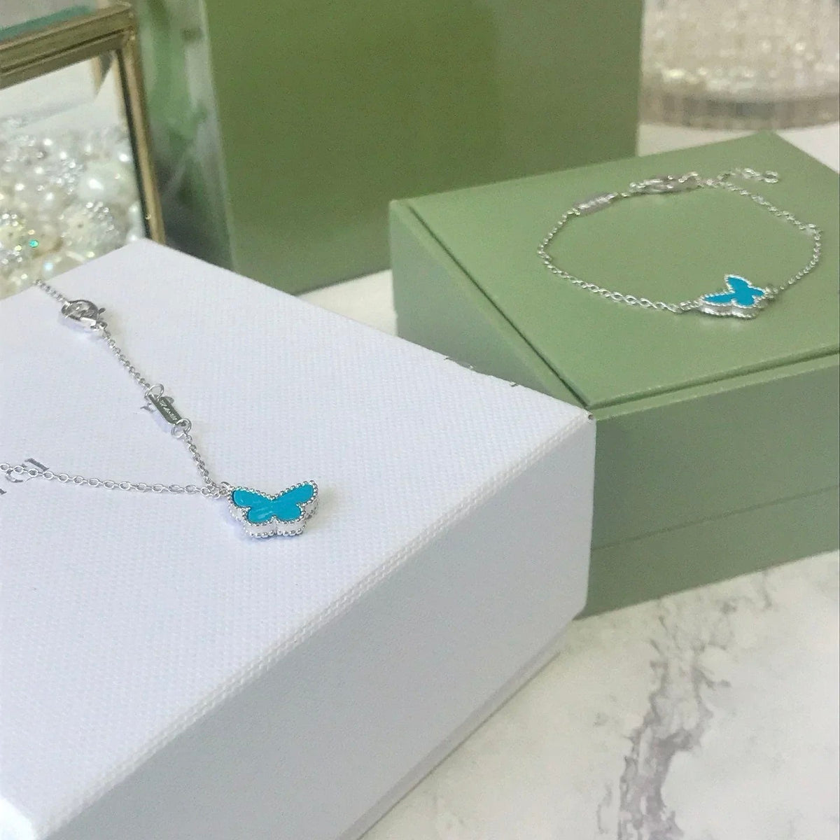 [⭐Spark]BUTTERFLY TURQUOISE BUTTERFLY BRACELET SILVER