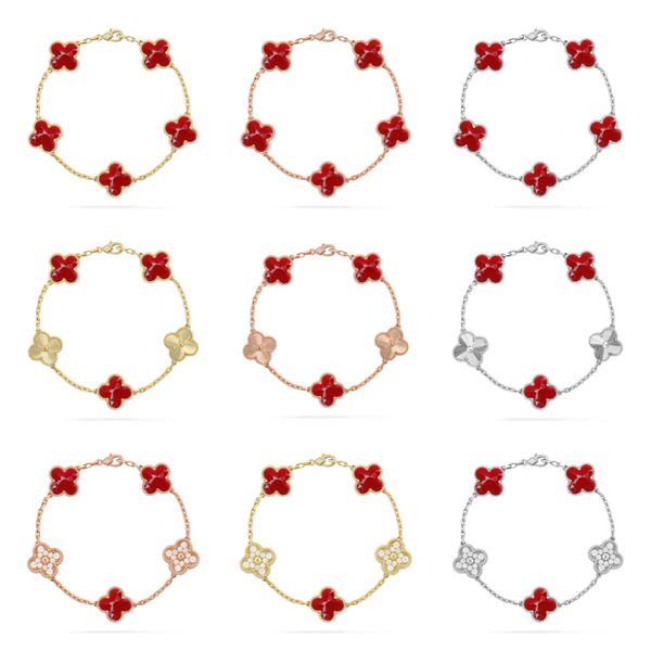 [⭐Spark]CLOVER 5 MOTIF RED PATTERN BRACELET COLLECTION