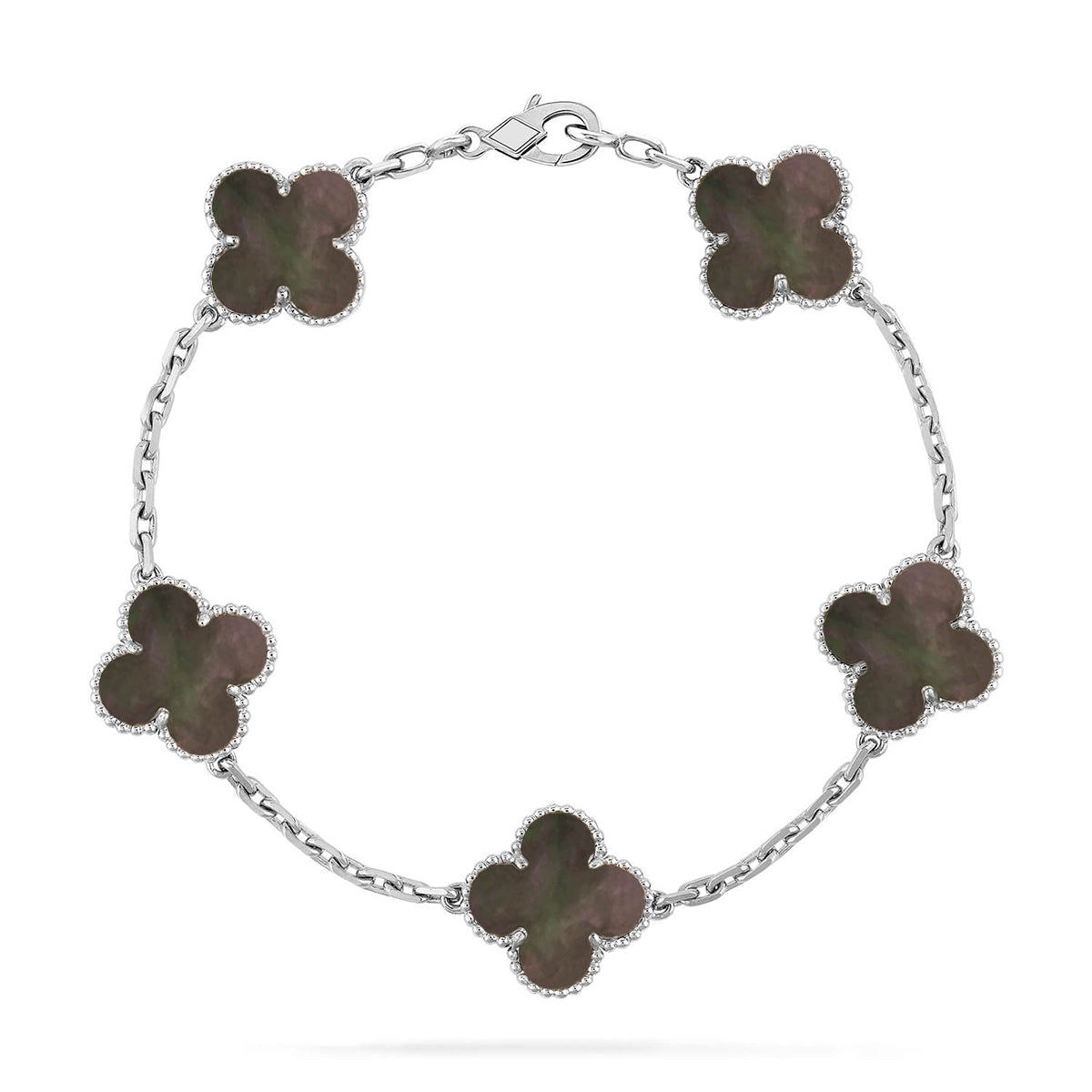 [⭐Spark] CLOVER 5 MOTIF GRAY MOP BRACELET COLLECTION