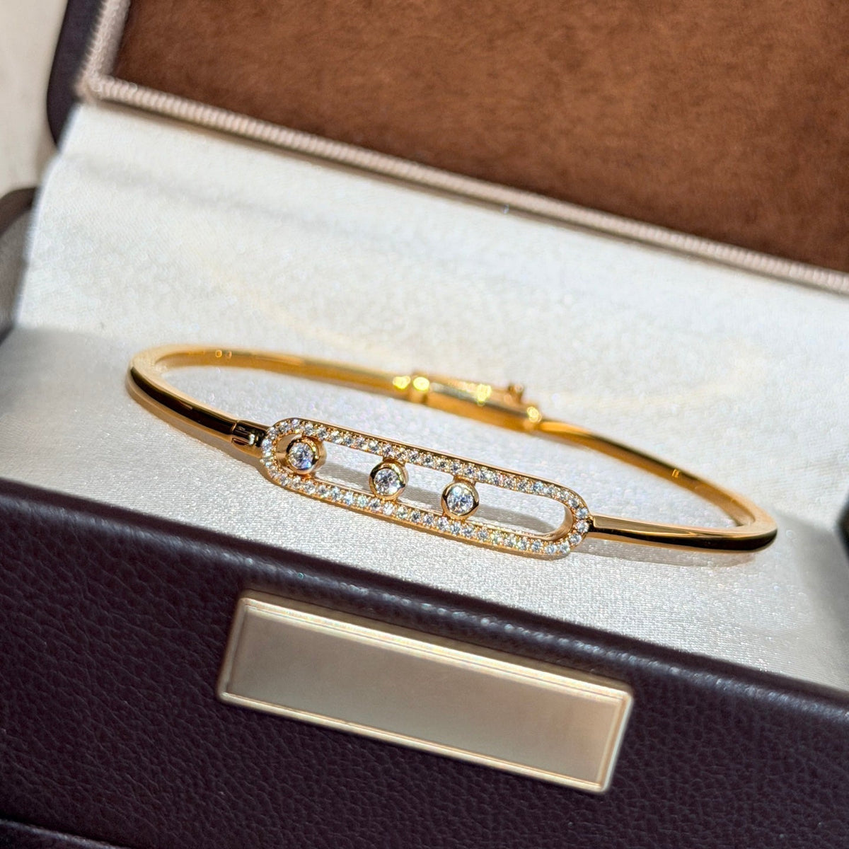 [⭐Spark]Move Pavé Diamond Bangle Bracelet M