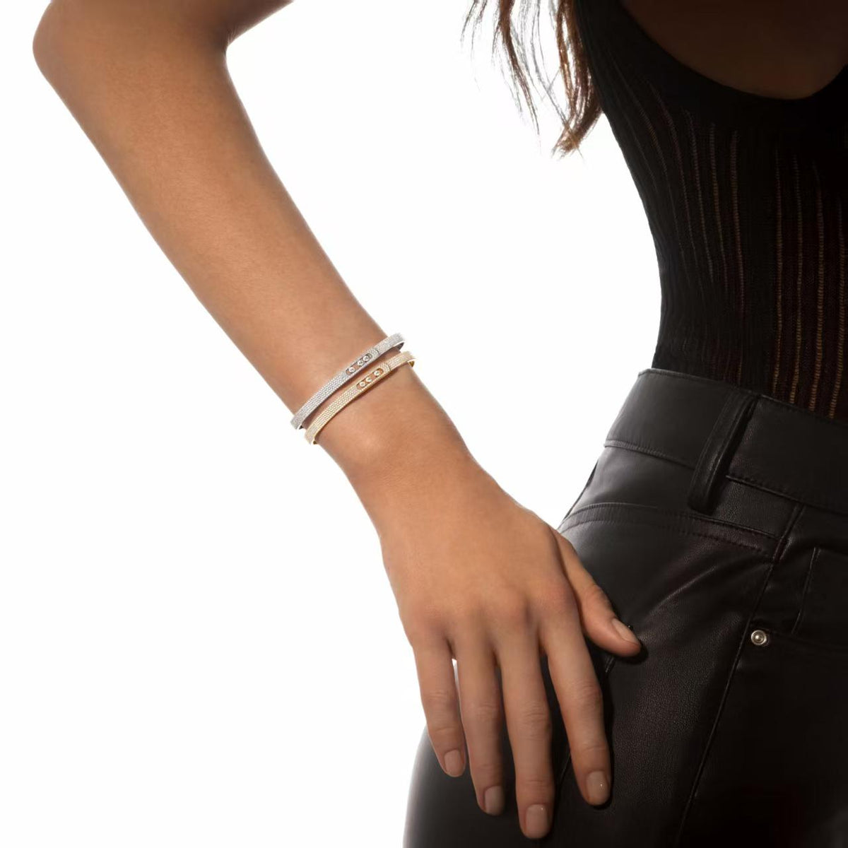 [⭐Spark]Move Noa Full Pavé Diamond Bangle Bracelet