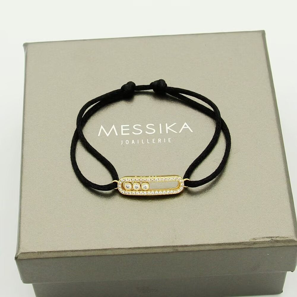 [⭐Spark]Messika Care(s) pink cord pavé bracelet