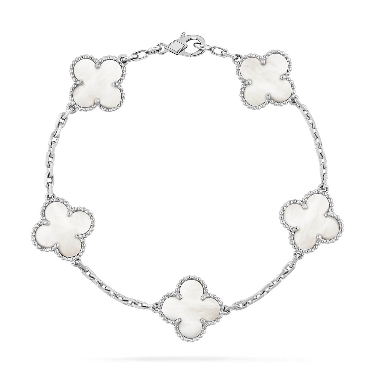 [⭐Spark]CLOVER WHITE PEARL MOP 5 MOTIF BRACELET COLLECTION