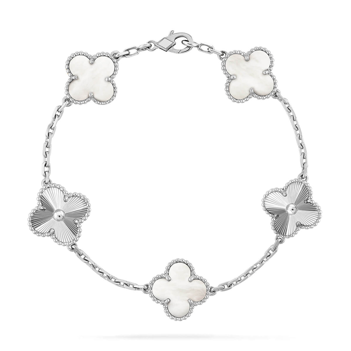 [⭐Spark]CLOVER WHITE PEARL MOP 5 MOTIF BRACELET COLLECTION