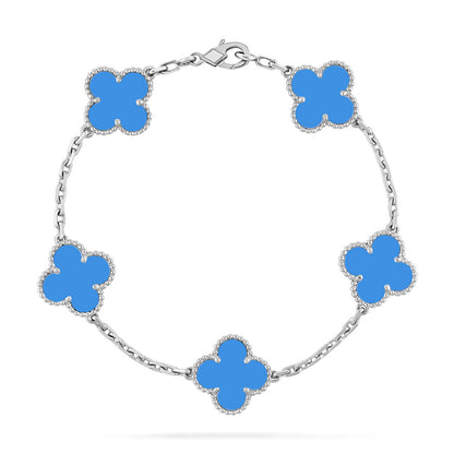 [⭐Spark] CLOVER 5 MOTIF BLUE AGATE BRACELET COLLECTION