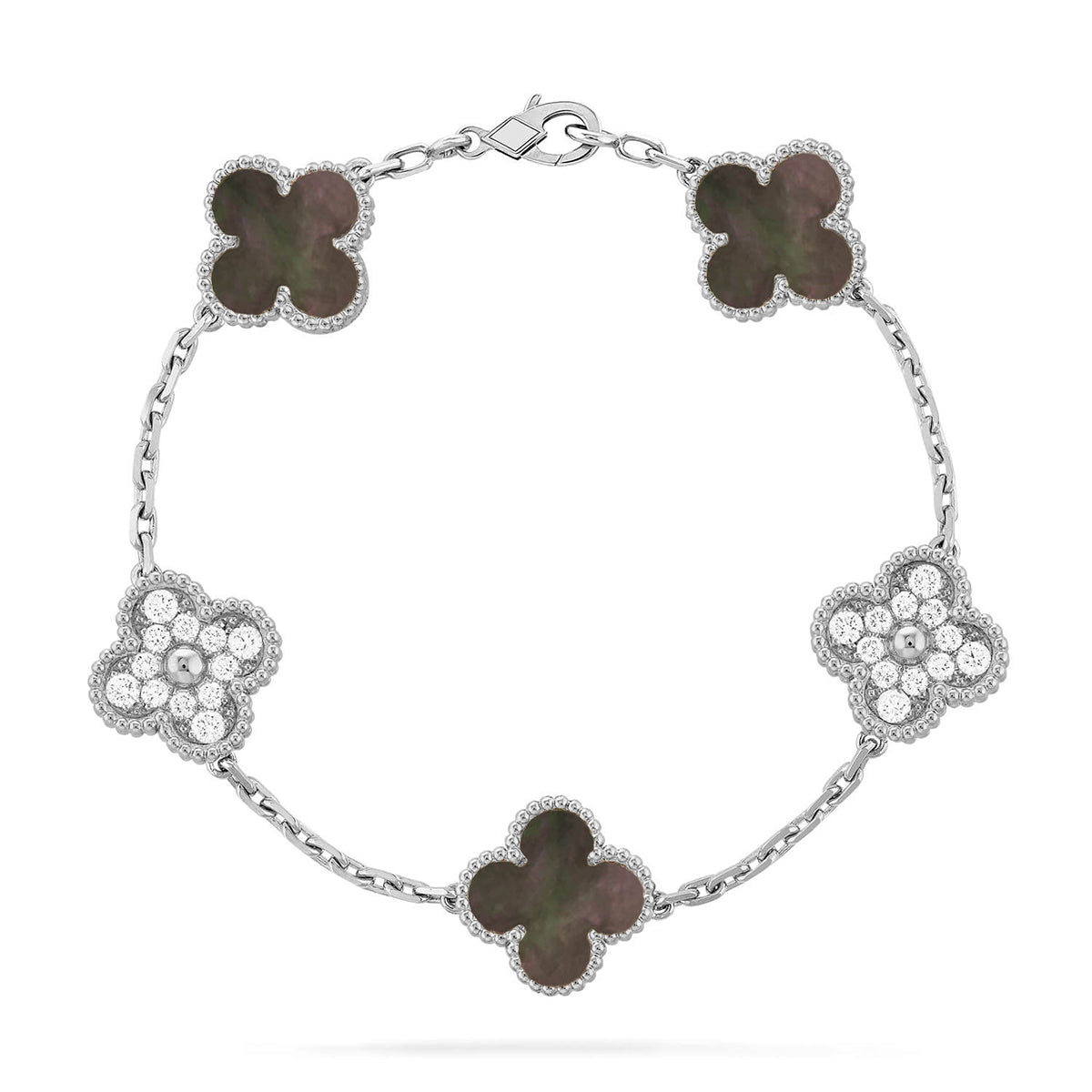 [⭐Spark] CLOVER 5 MOTIF GRAY MOP BRACELET COLLECTION
