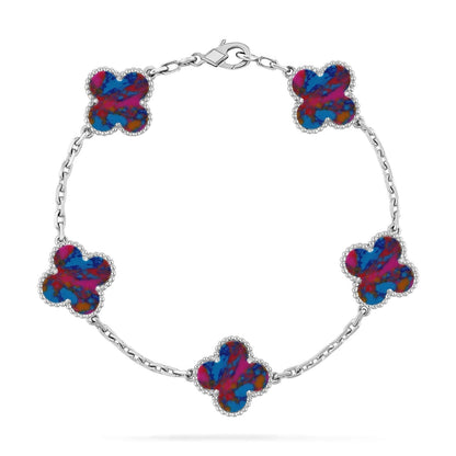 [⭐Spark]CLOVER 5 MOTIF COLOR GEMSTONES BRACELET COLLECTION