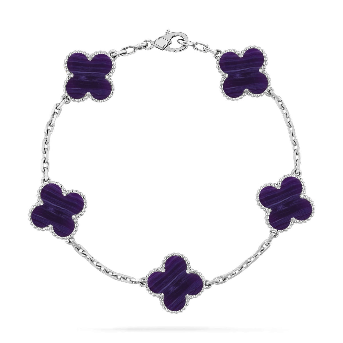 [⭐Spark]CLOVER 5 MOTIF PURPLE STRIPES BRACELET COLLECTION