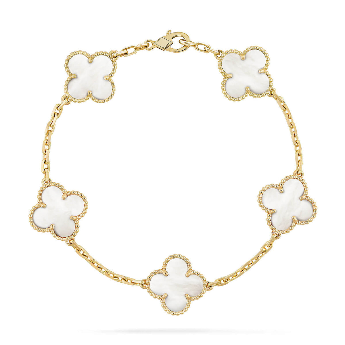 [⭐Spark]CLOVER WHITE PEARL MOP 5 MOTIF BRACELET COLLECTION