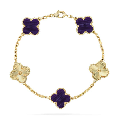 [⭐Spark]CLOVER 5 MOTIF PURPLE STRIPES BRACELET COLLECTION