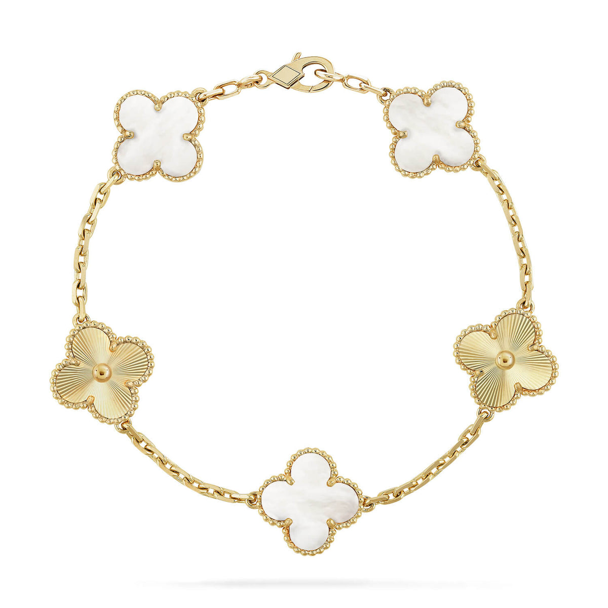 [⭐Spark]CLOVER WHITE PEARL MOP 5 MOTIF BRACELET COLLECTION