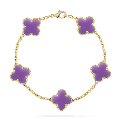 [⭐Spark]CLOVER 5 MOTIF LIGHT PURPLE BRACELET COLLECTION