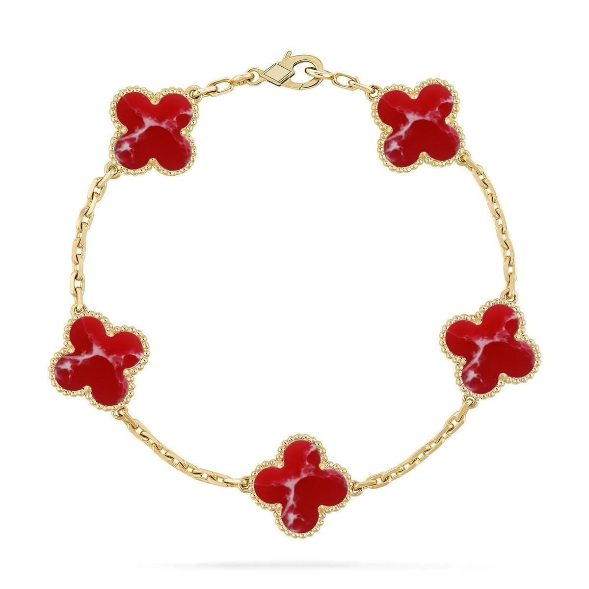 [⭐Spark]CLOVER 5 MOTIF RED PATTERN BRACELET COLLECTION
