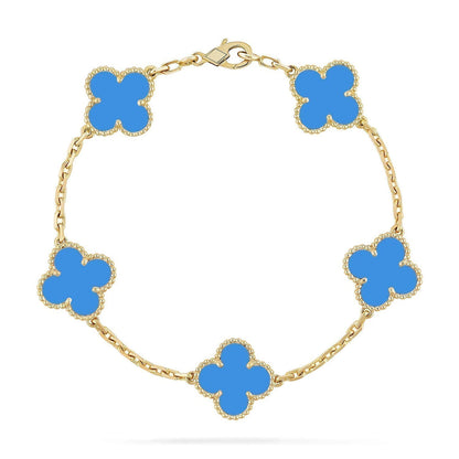[⭐Spark] CLOVER 5 MOTIF BLUE AGATE BRACELET COLLECTION