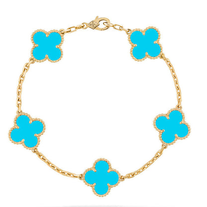 [⭐Spark] CLOVER 5 MOTIF TURQUOISE BRACELET COLLECTION