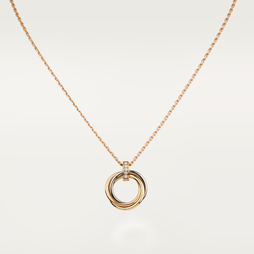 [⭐Spark]TRINITY NECKLACE GOLD  DIAMONDS