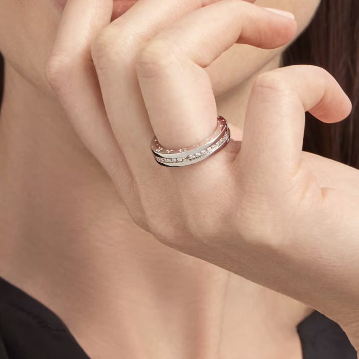 [⭐Spark]ZERO 1 ONE-BAND PAVED DIAMONDS ON THE SPIRAL RING