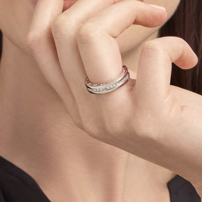 [⭐Spark]ZERO 1 ONE-BAND PAVED DIAMONDS ON THE SPIRAL RING