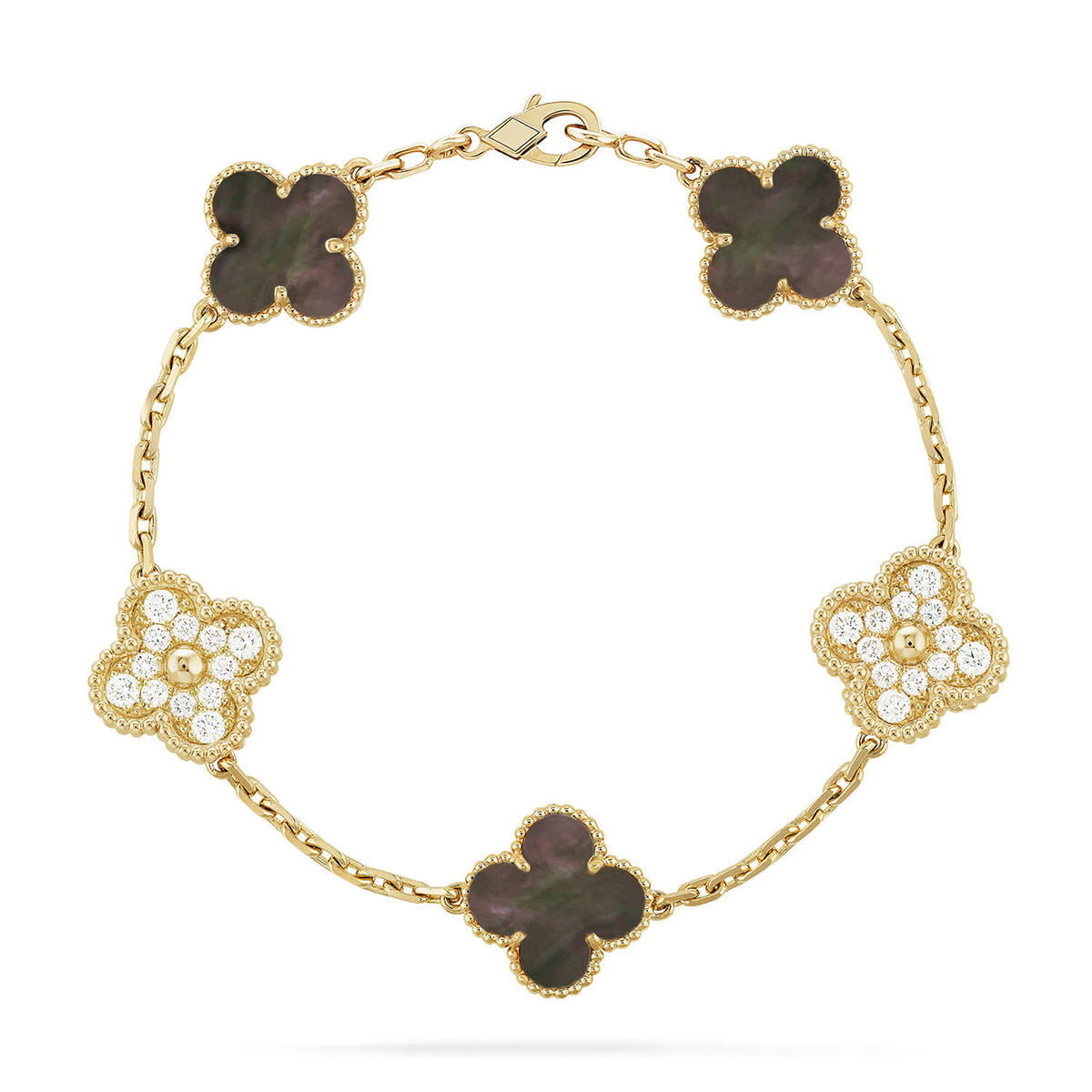[⭐Spark] CLOVER 5 MOTIF GRAY MOP BRACELET COLLECTION