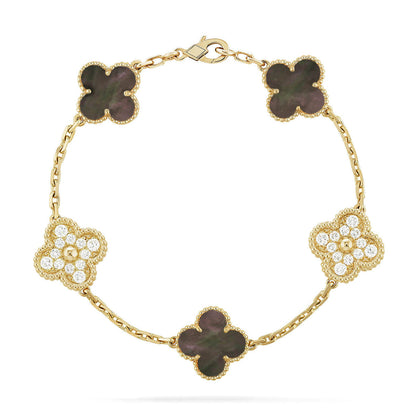 [⭐Spark] CLOVER 5 MOTIF GRAY MOP BRACELET COLLECTION