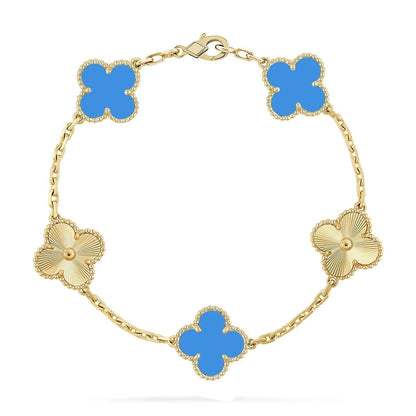 [⭐Spark] CLOVER 5 MOTIF BLUE AGATE BRACELET COLLECTION