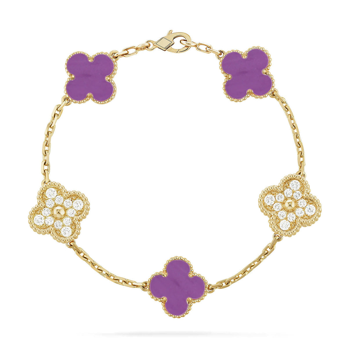 [⭐Spark] CLOVER 5 MOTIF VIOLET BRACELET COLLECTION