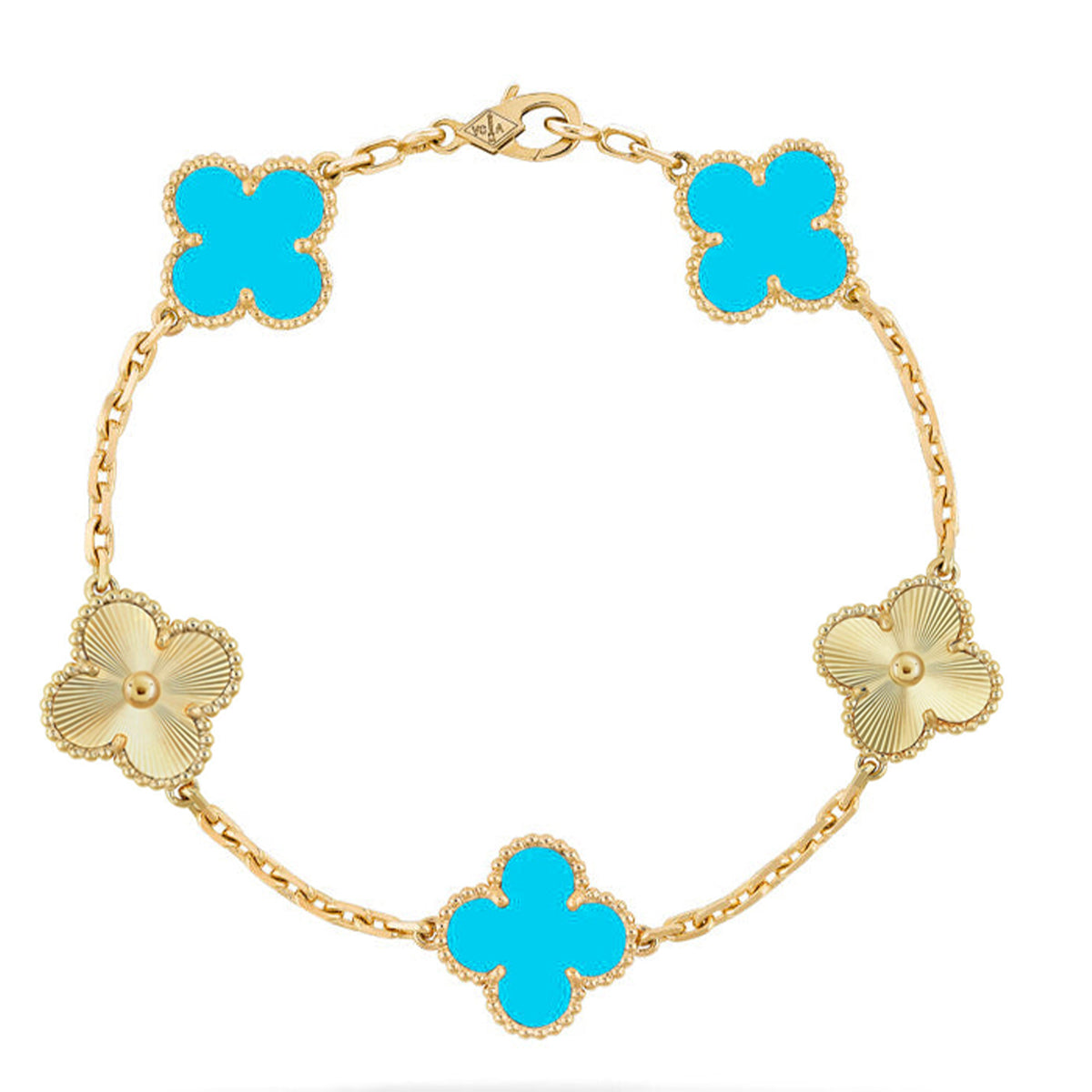 [⭐Spark] CLOVER 5 MOTIF TURQUOISE BRACELET COLLECTION