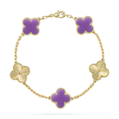 [⭐Spark]CLOVER 5 MOTIF LIGHT PURPLE BRACELET COLLECTION