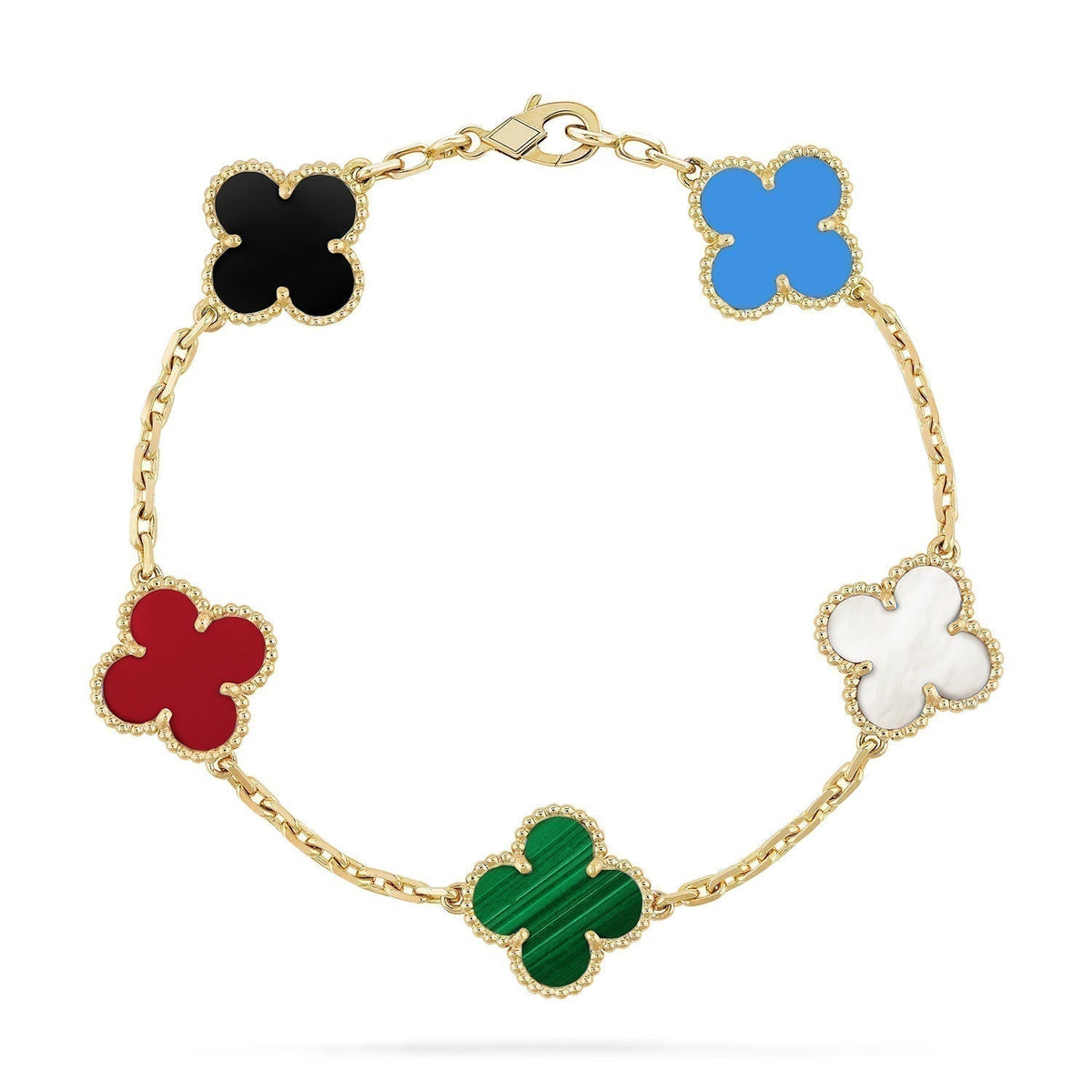 [⭐Spark]CLOVER 5 MOTIFS MULTICOLOR BRACELET