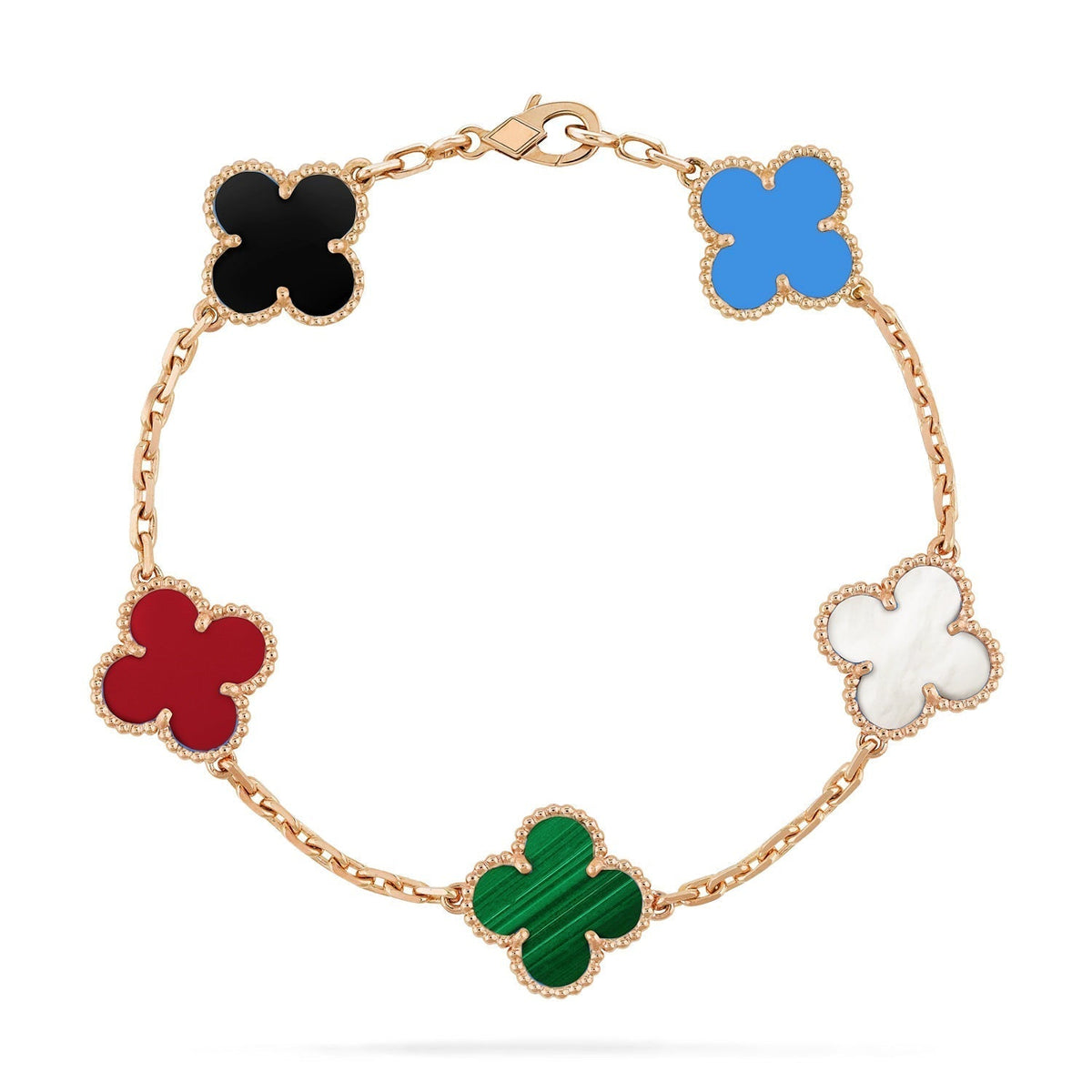 [⭐Spark]CLOVER 5 MOTIFS MULTICOLOR BRACELET