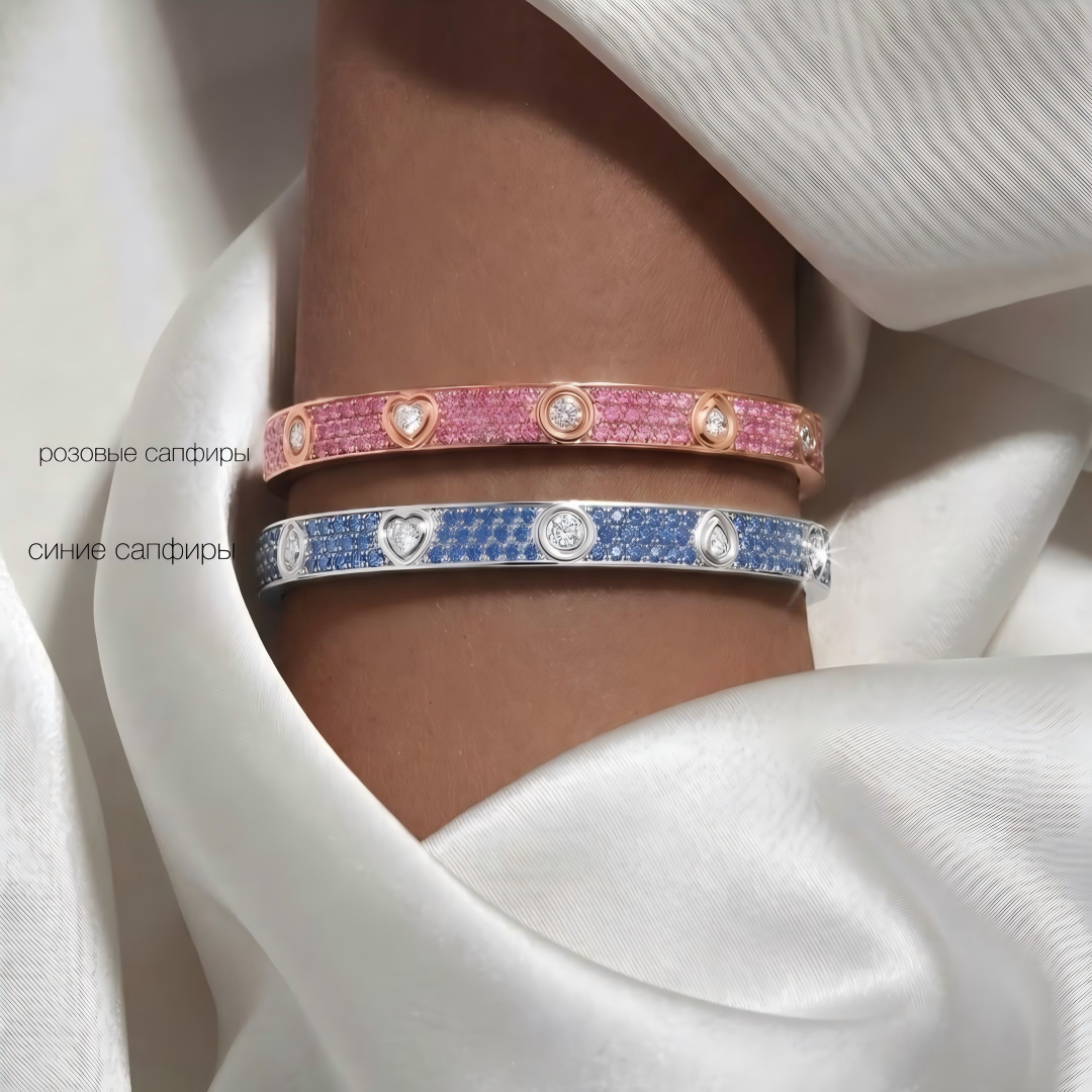 [⭐Spark]2026 PAVE GEMSTONE LOVE BRACELET 6.1MM 10 DIAMONDS