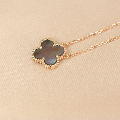 [⭐Spark]CLOVER 15MM  GRAY MOTHER OF PEARL NECKLACE