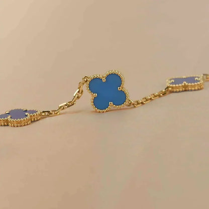 [⭐Spark] CLOVER 5 MOTIF BLUE AGATE BRACELET COLLECTION
