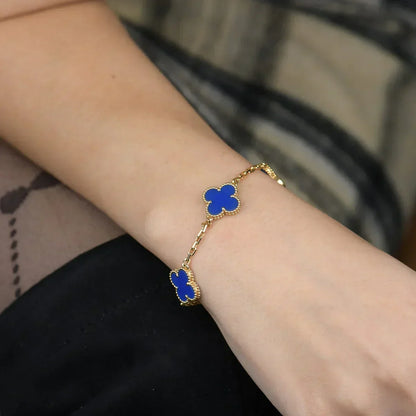 [⭐Spark] CLOVER 5 MOTIF BLUE AGATE BRACELET COLLECTION