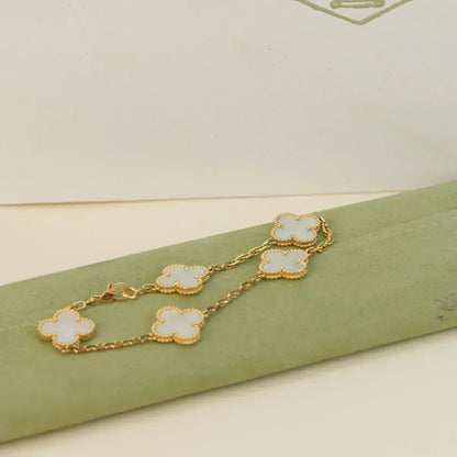[⭐Spark]CLOVER WHITE PEARL MOP 5 MOTIF BRACELET COLLECTION