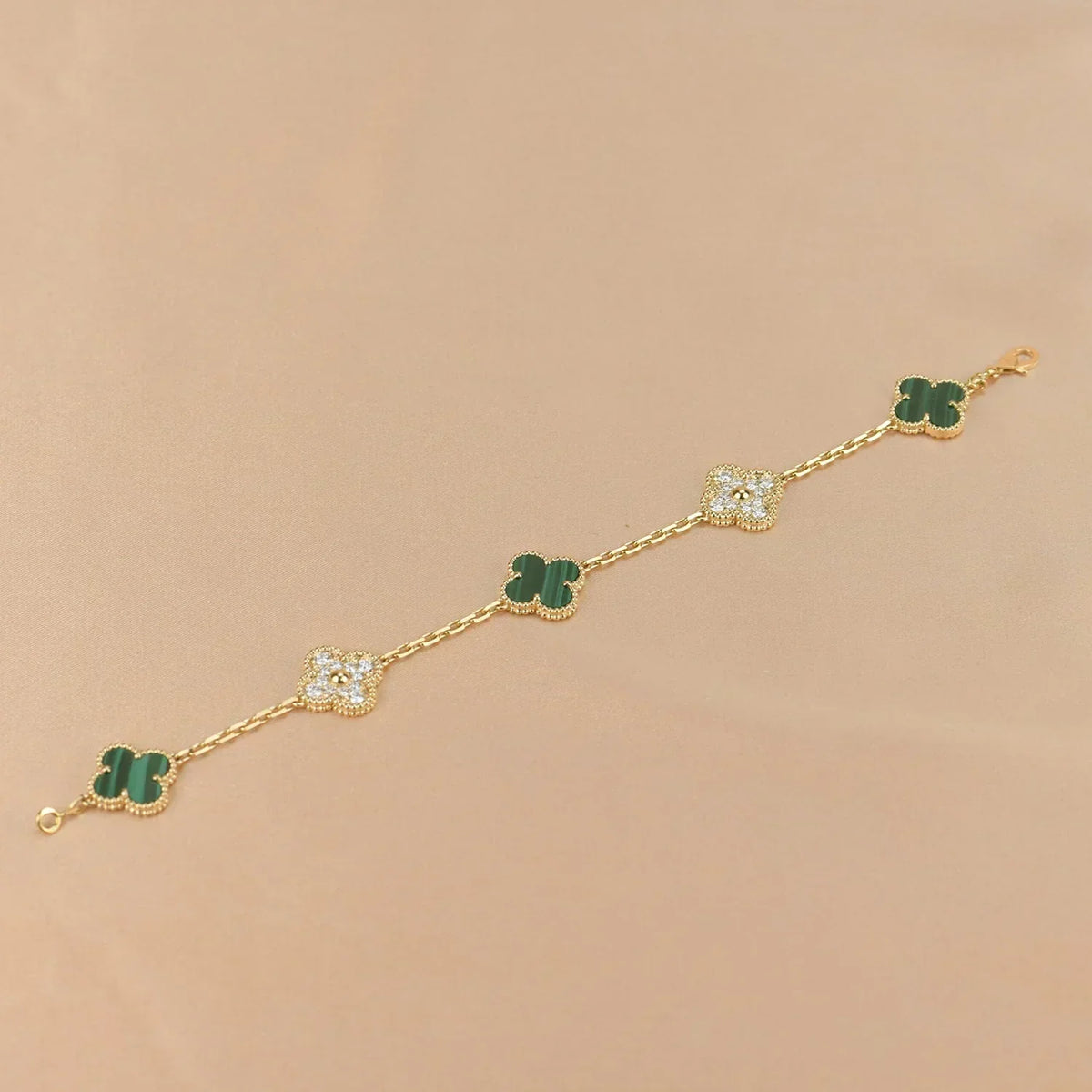 [⭐Spark] CLOVER 5 MOTIF MALACHITE BRACELET COLLECTION