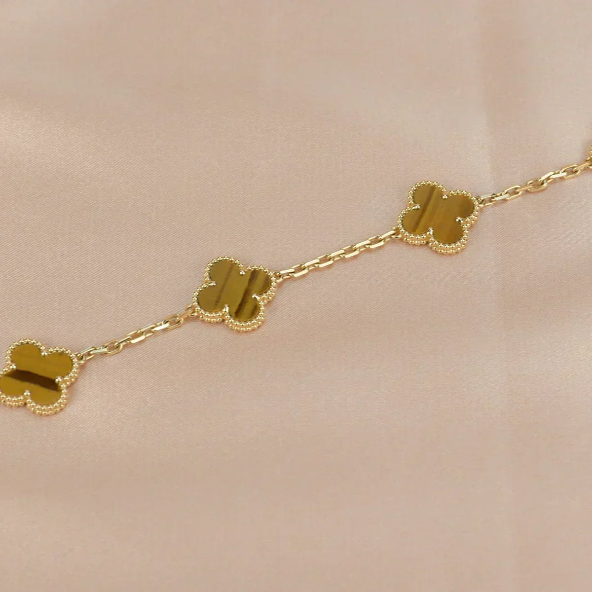 [⭐Spark] CLOVER 5 MOTIFS TIGER EYE BRACELET COLLECTION