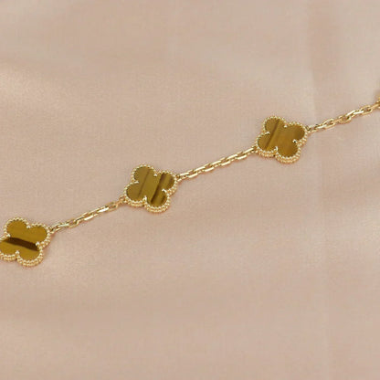[⭐Spark] CLOVER 5 MOTIFS TIGER EYE BRACELET COLLECTION