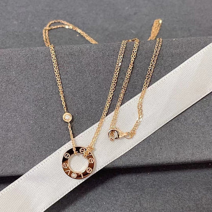 [⭐Spark]LOVE NECKLACE 16MM 2 DIAMONDS