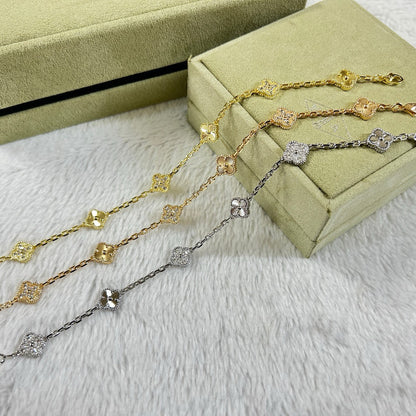[⭐Spark]CLOVER 6 MOTIF DIAMOND LASER BRACELET