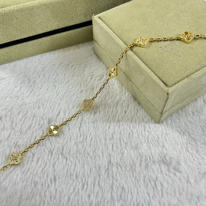 [⭐Spark]CLOVER 6 MOTIF DIAMOND LASER BRACELET