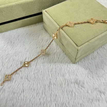 [⭐Spark]CLOVER 6 MOTIF DIAMOND LASER BRACELET