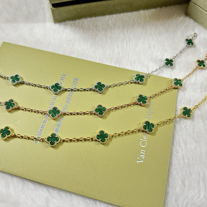 [⭐Spark]CLOVER 6 MOTIF MALACHITE BRACELET