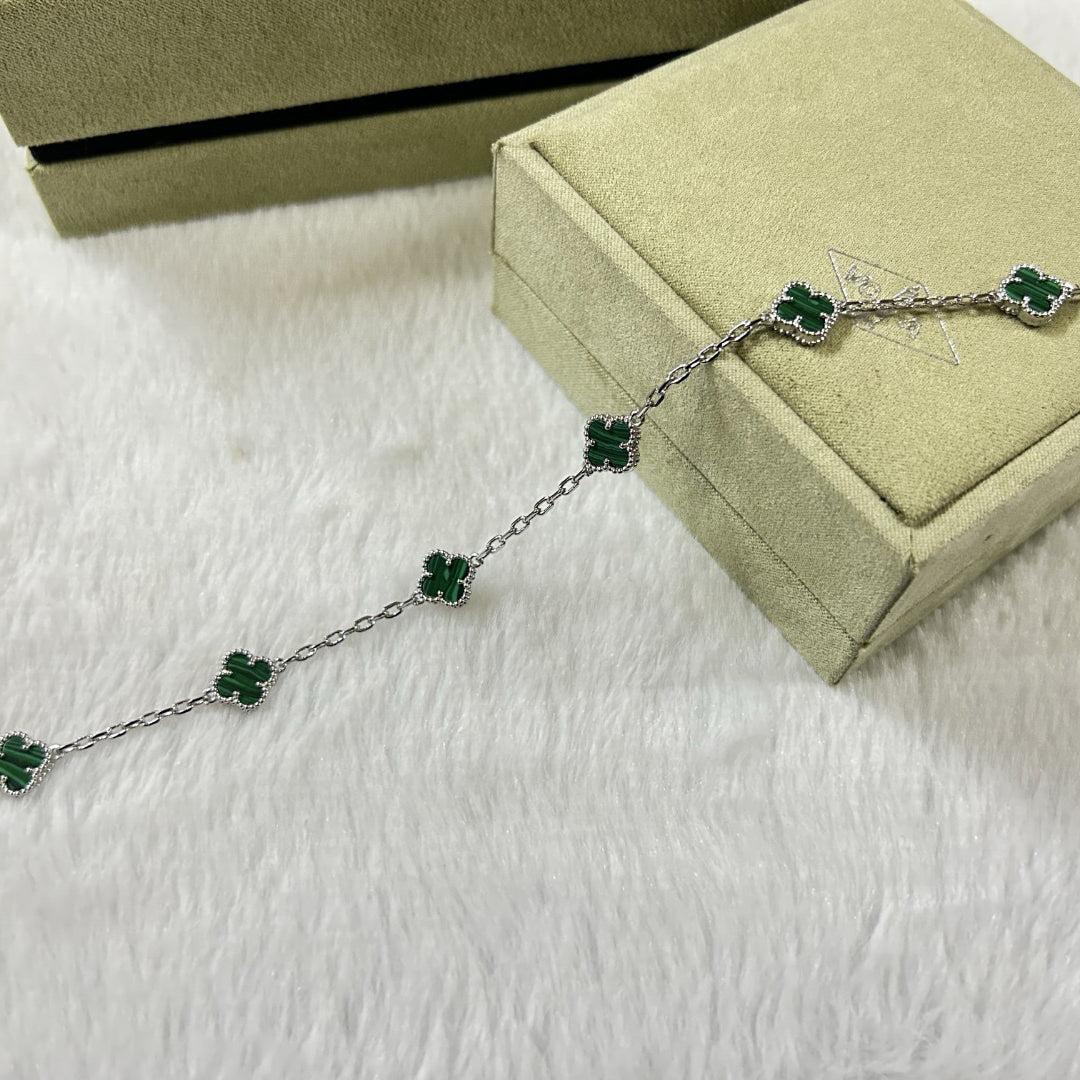 [⭐Spark]CLOVER 6 MOTIF MALACHITE BRACELET