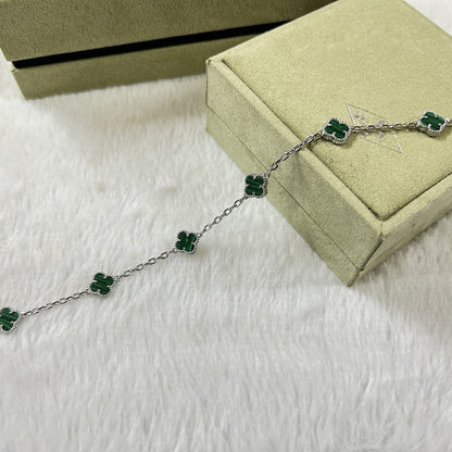 [⭐Spark]CLOVER 6 MOTIF MALACHITE BRACELET