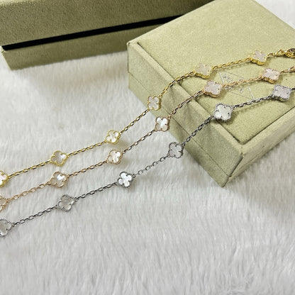 [⭐Spark]CLOVER 6 MOTIF WHITE MOP BRACELET