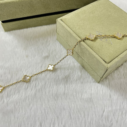 [⭐Spark]CLOVER 6 MOTIF WHITE MOP BRACELET