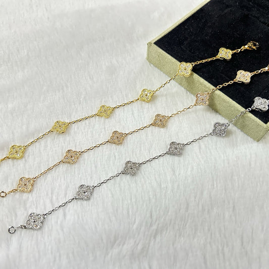 [⭐Spark]CLOVER 6 MOTIF DIAMOND BRACELET