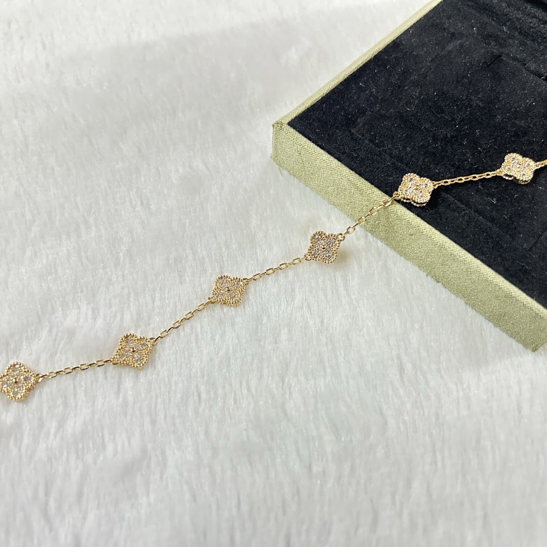 [⭐Spark]CLOVER 6 MOTIF DIAMOND BRACELET